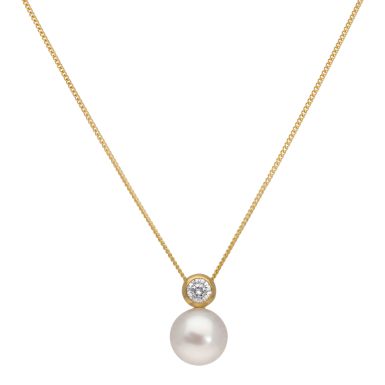 New 9ct Yellow Gold Freshwater Cultured Pearl 18" Necklace