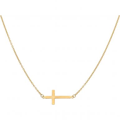 New 9ct Yellow Gold Resurrection Cross Chain 17" Necklet