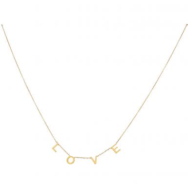 New 9ct Yellow Gold  Adjustable 17"-15" Love Necklace