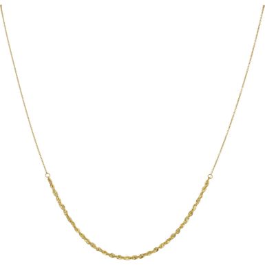 New 9ct Yellow Gold 16 - 17" Rope & Link Chain Necklace