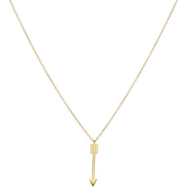 New 9ct Yellow Gold Adjustable 17-18" Arrow Necklace