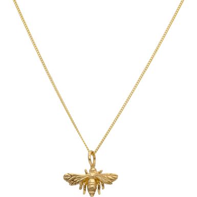 New 9ct Yellow Gold Bumble Bee Pendant & 18" Chain Necklace