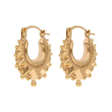 New 9ct Yellow Gold Baby Traditional Design Creole Earrings