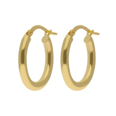 New 9ct Yellow Gold Polished Oval Hoop Earrings
