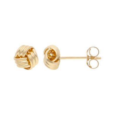 New 9ct Yellow Gold Knot Stud Earrings