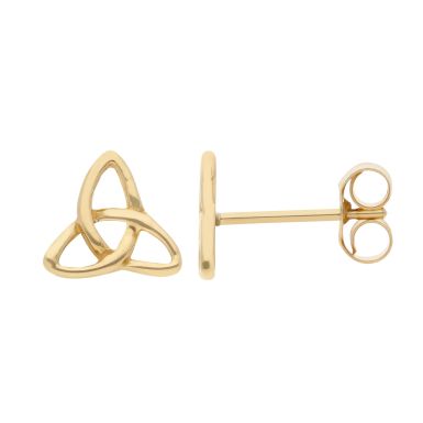 New 9ct Yellow Gold Celtic Knot Style Stud Earrings