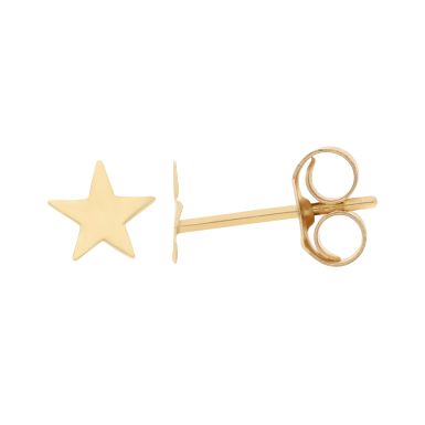 New 9ct Yellow Gold Flat Tiny Star Stud Earrings