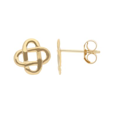 New 9ct Yellow Gold Celtic Knot Style Stud Earrings