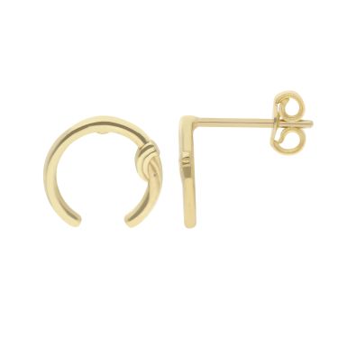 New 9ct Yellow Gold Crescent Moon Stud Earrings