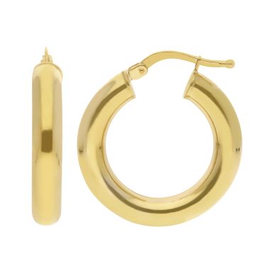 New 9ct Yellow Gold 20mm Chunky Small Hoop Earrings