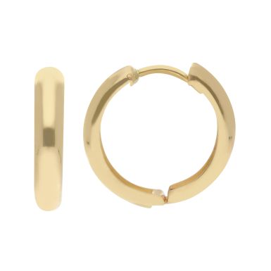 New 9ct Yellow Gold 15mm Small Huggie Hoop Earrings