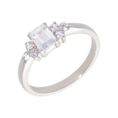 New 9ct White Gold Cubic Zirconia Dress Ring