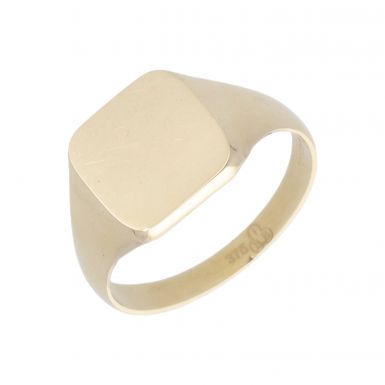 New 9ct Yellow Gold Square Polished Signet Ring