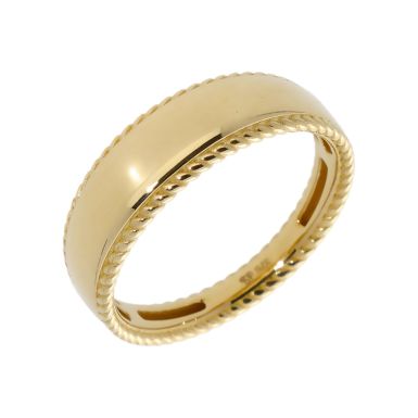 New 9ct Yellow Gold Rope Edge Band Ring