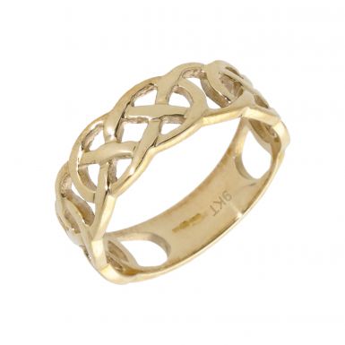 New 9ct Yellow Gold Celtic Design Band Ring