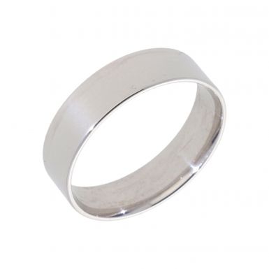 New 9ct White Gold 6mm Flat Court Wedding Ring