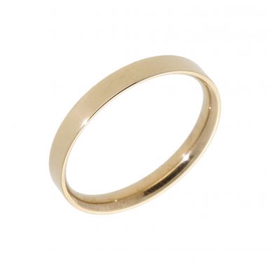 New 9ct Yellow Gold 2.5mm Flat Court Wedding Ring