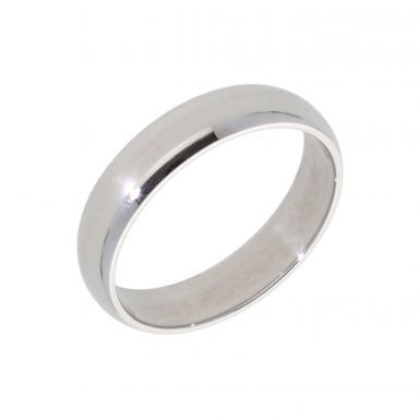 New Platinum 4mm D Shape Wedding Ring