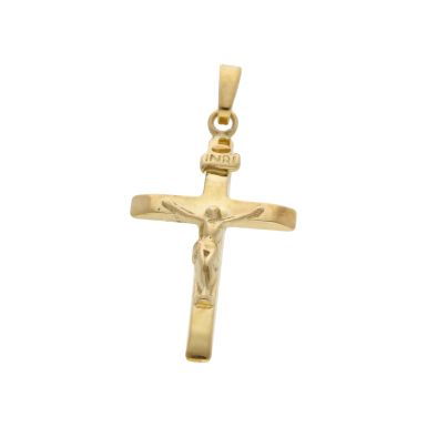 New 9ct Yellow Gold Hollow Crucifix Pendant