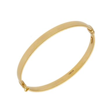 New 9ct Yellow Gold Oval Polished Ladies Bangle