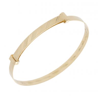 New 9ct Yellow Gold Patterned Baby Expanding Bangle