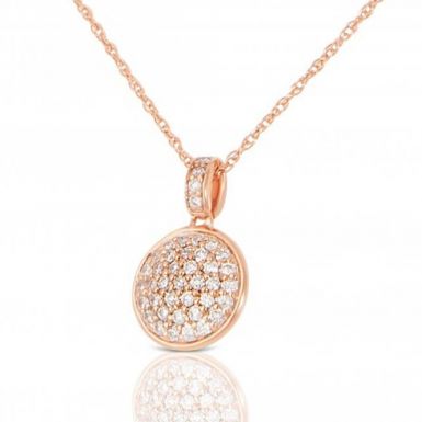 New 9ct Rose Gold 18 Inch Diamond Circle Necklace
