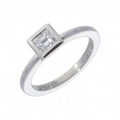 Green & Benz Platinum 0.40ct Princess Cut Diamond Solitaire Ring
