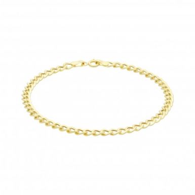 New 9ct Yellow Gold 7 Inch Hollow Curb Ladies Bracelet