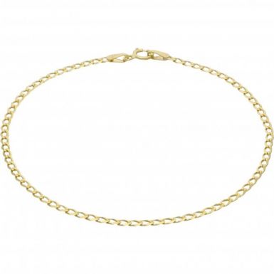 New 9ct Yellow Gold Solid Link Flat Curb Bracelet