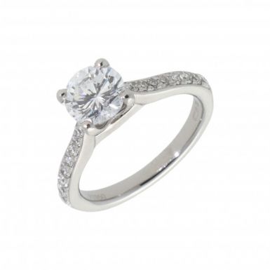 Pre-Owned Platinum 1.24ct Diamond Solitaire & Shoulders Ring