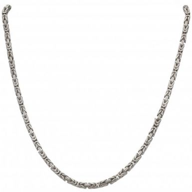 Pre-Owned 9ct White Gold 18 Inch Byzantine Chain Necklace