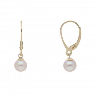 New 9ct Gold Freshwater Cultured Pearl Leverback Drop Earrings
