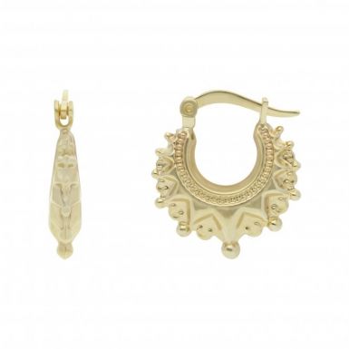 New 9ct Yellow Gold Baby Traditional Design Creole Earrings