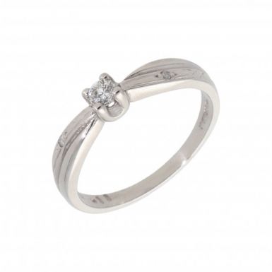 Pre-Owned 9ct White Gold 0.11 Carat Diamond Solitaire Ring