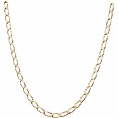 Pre-Owned 9ct Gold 26.5 Inch Open Oval Curb Chain Necklace