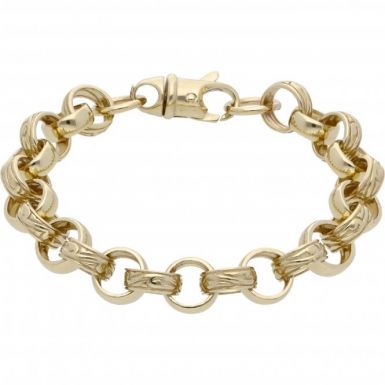 New 9ct Gold 8 Inch Pattern & Polish Belcher Bracelet 28g