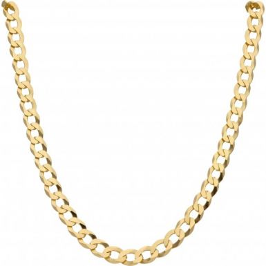 New 9ct Gold Solid 28 Inch Heavy Flat Curb Chain Necklace 1.3oz