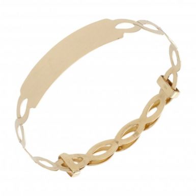 New 9ct Yellow Gold Woven Style Baby Identity Expanding Bangle