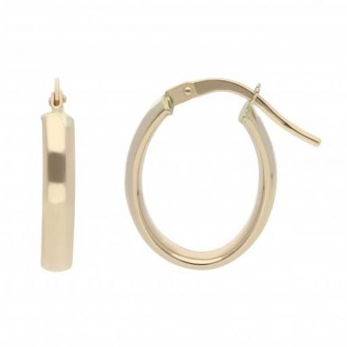 New 9ct Gold Small Polished Oval Hoop Earrings
