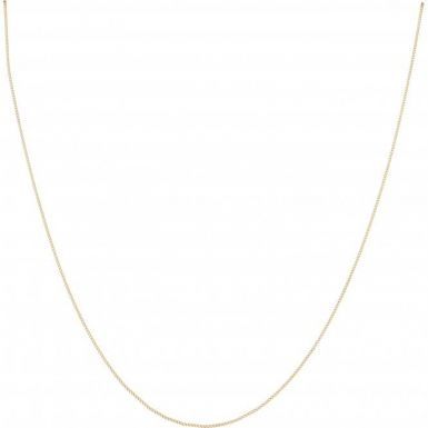New 9ct Yellow Gold 18" Diamond-Cut Fine Curb Chain Necklace
