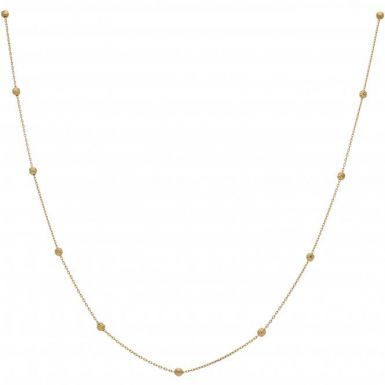 New 9ct Yellow Gold 20 Inch Bobble Station Satellite Necklace