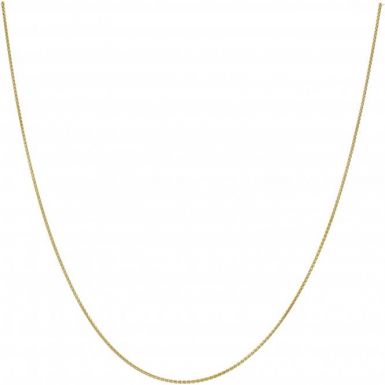 New 9ct Yellow Gold 18" Diamond-Cut Round Spiga Chain Necklace