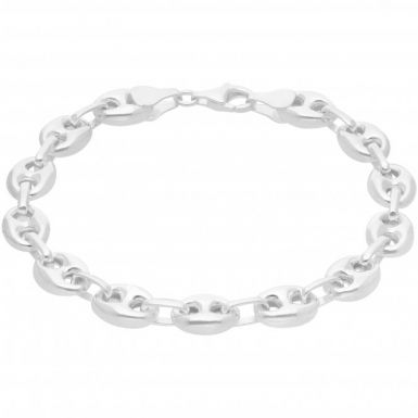 New Sterling Silver Anchor/Gucci Link Ladies Bracelet