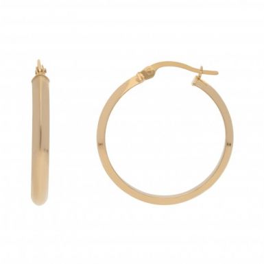 New 9ct Yellow Gold 25mm Polished Hoop Earrings