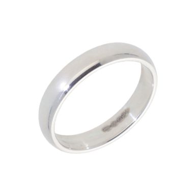 New Sterling Silver 4mm Traditional Court Wedding Ring