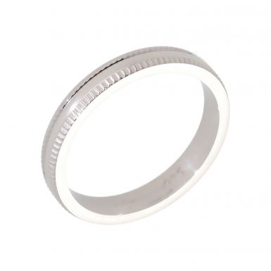 New Sterling Silver 3mm Edged Wedding Ring
