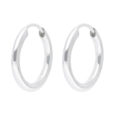 New Sterling Silver 15mm Sleeper Hoop Earrings