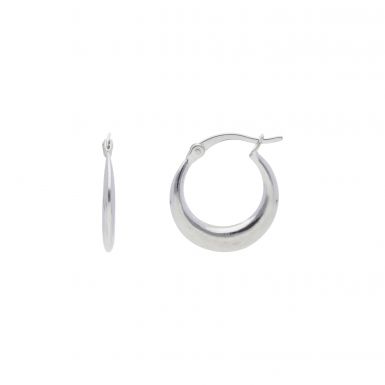 New Sterling Silver Polished Graduated Creole Hoop Earrings