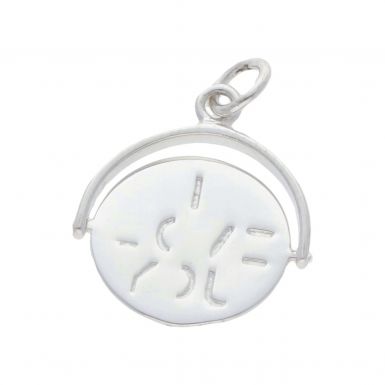 New Sterling Silver I Love You Spinning Pendant