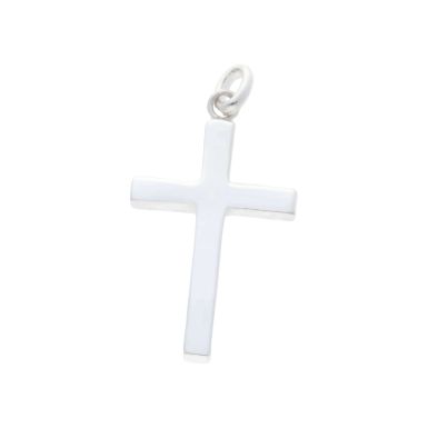 New Sterling Silver Solid Polished Cross Pendant